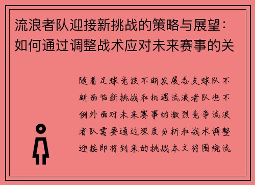 流浪者队迎接新挑战的策略与展望：如何通过调整战术应对未来赛事的关键考量